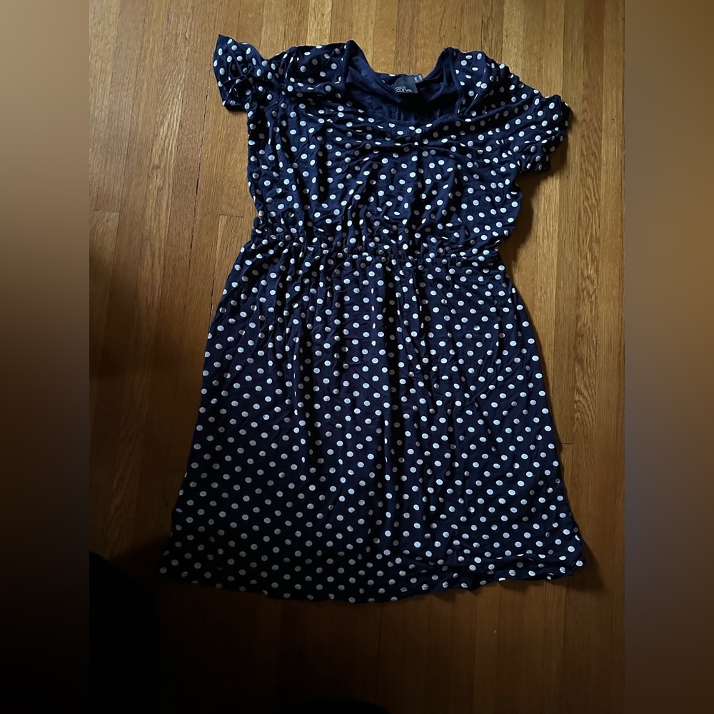 ASOS navy and white polka dot skater dress size 16
